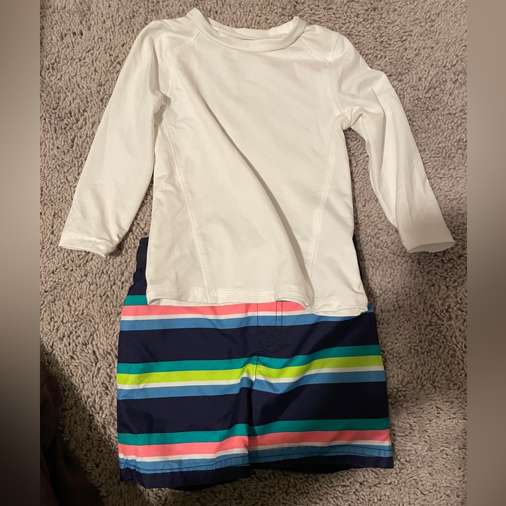Cat & Jack White Infant Rash Guard Top